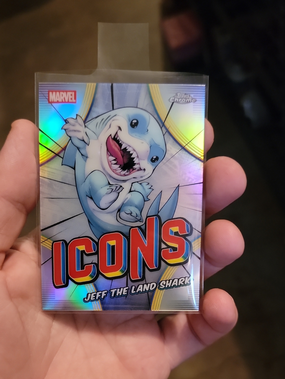 Marvel Icons Jeff the Land Shark Holographic Collectible Card - Blue